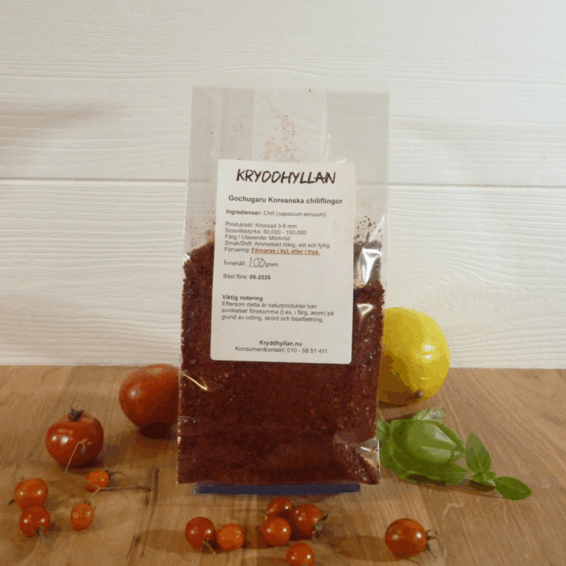 Gochugaru koreanska chiliflingor