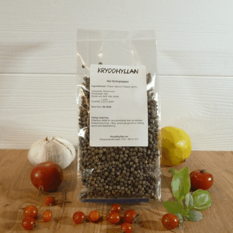 Hel grönpeppar 100g