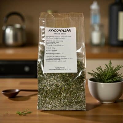 Citron & Dillmix på köksbänk i mysigt kök