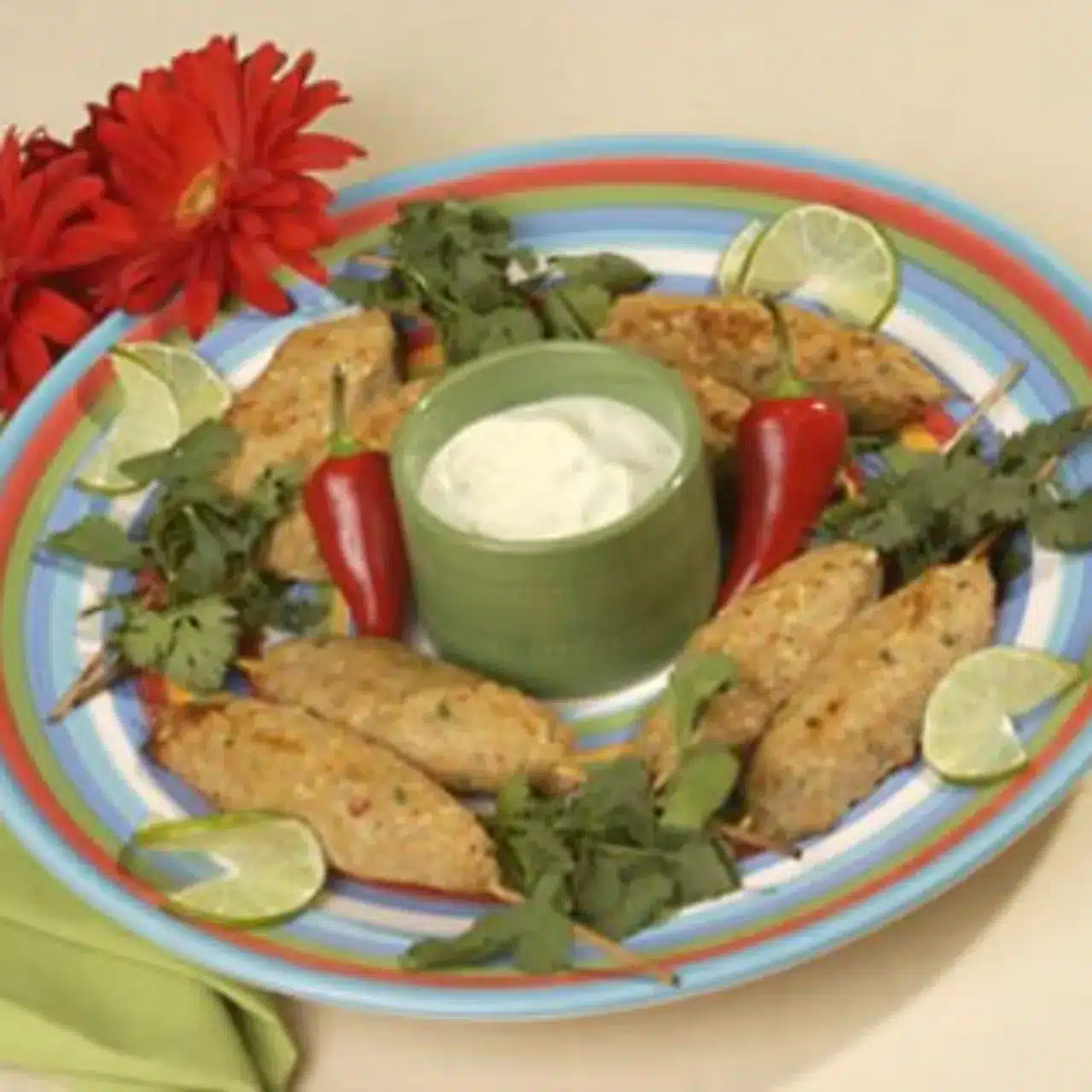 Wasabi mayo på kyckling bitar